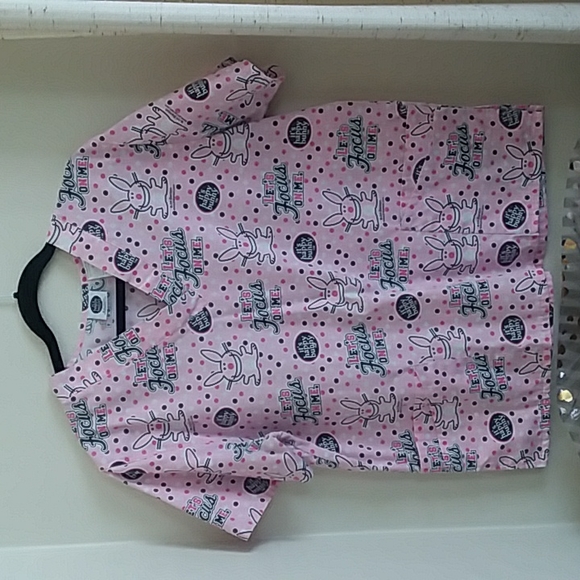 Happy Bunny Scrub Top - Picture 1 of 6